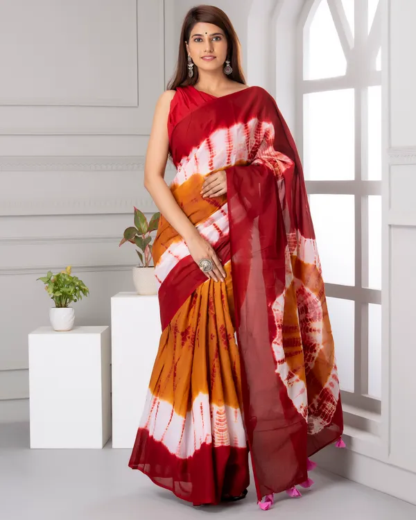 Multicolor_Jaipuri_Block_Print_Bagru_Hand_Block_Printed_Mulmul_Cotton_Saree_For_Woman