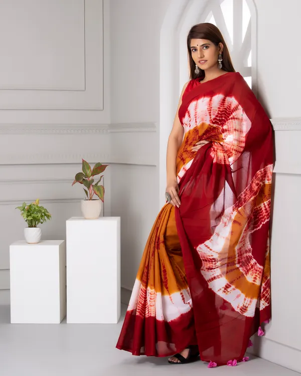 Multicolor_Jaipuri_Block_Print_Bagru_Hand_Block_Printed_Mulmul_Cotton_Saree_For_Woman