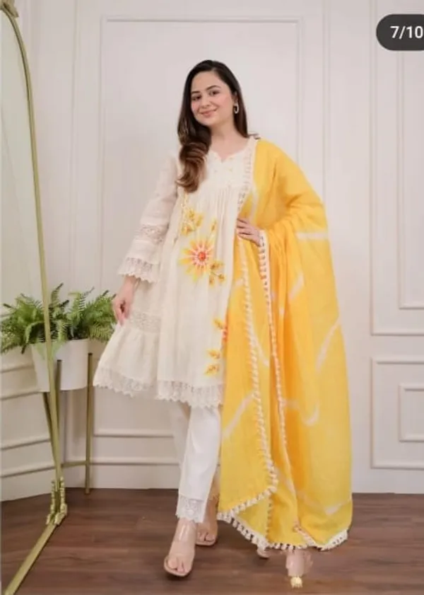 White_&_Yellow_New_Trending_Desigenr_Suit_For_Women