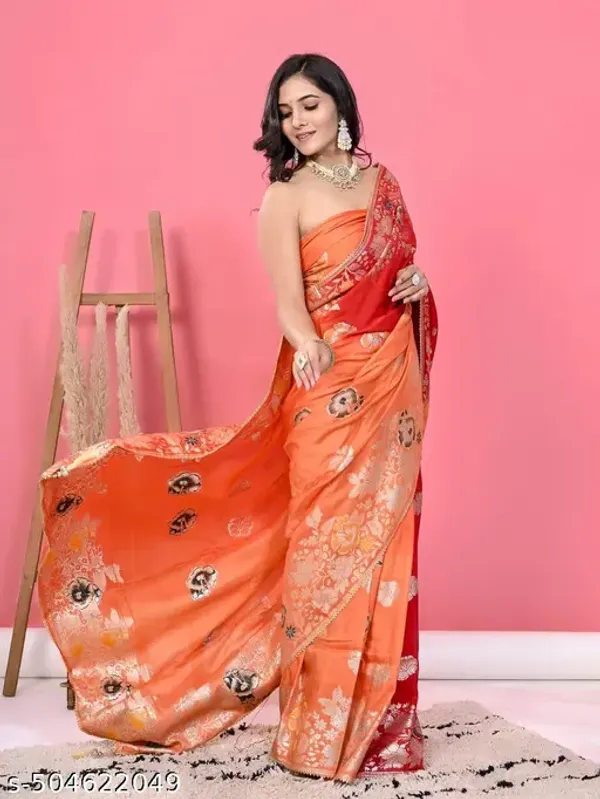 RED_ORANGE__Banarasi_Saree_for_Women_|_Premium_Saree_for_all_ocassions