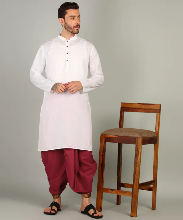 Pack_Of_2_Maroon_Dhoti_for_Men_|_Premium_Pure_Art_Silk_Dhoti