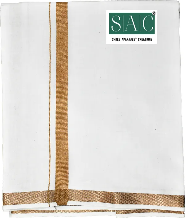 White_&_Gold_Unstitched_Dhoti_for_Men_|_Premium_Pure_Cotton_Dhoti_with_Border