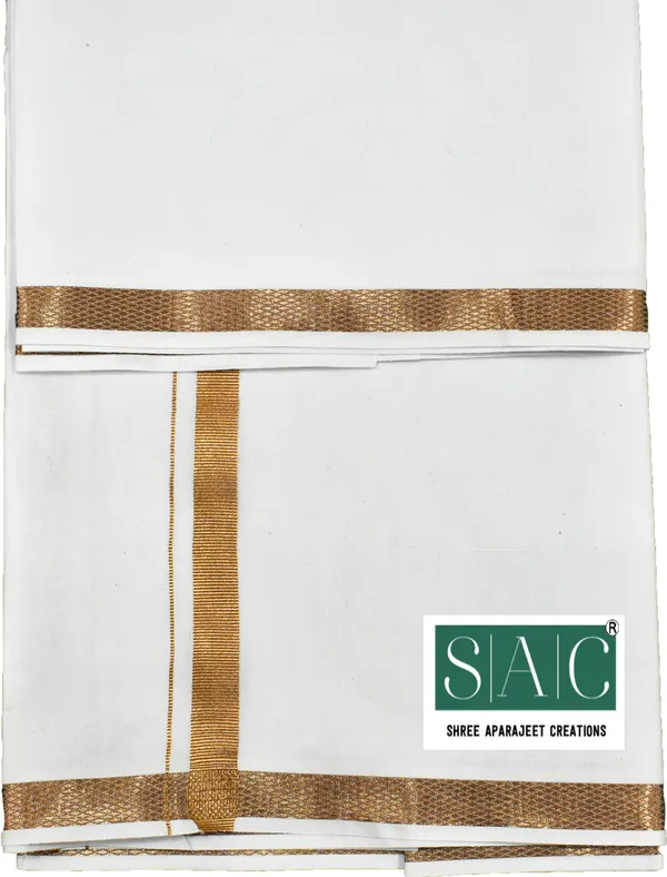 White_&_Gold_Unstitched_Dhoti_for_Men_|_Premium_Pure_Cotton_Dhoti_with_Border
