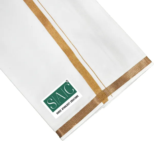 White_&_Gold_Unstitched_Dhoti_for_Men_|_Premium_Pure_Cotton_Dhoti_with_Border