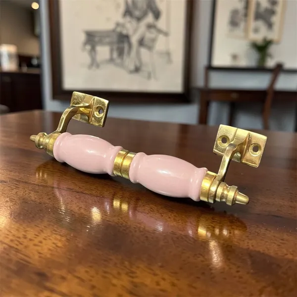 Ceramic_Door_Handle_Brass_Finish_-_(Size_6_Inch)_-_Pack_of_1_-_(Pink)