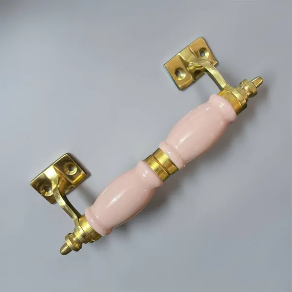 Ceramic_Door_Handle_Brass_Finish_-_(Size_6_Inch)_-_Pack_of_1_-_(Pink)