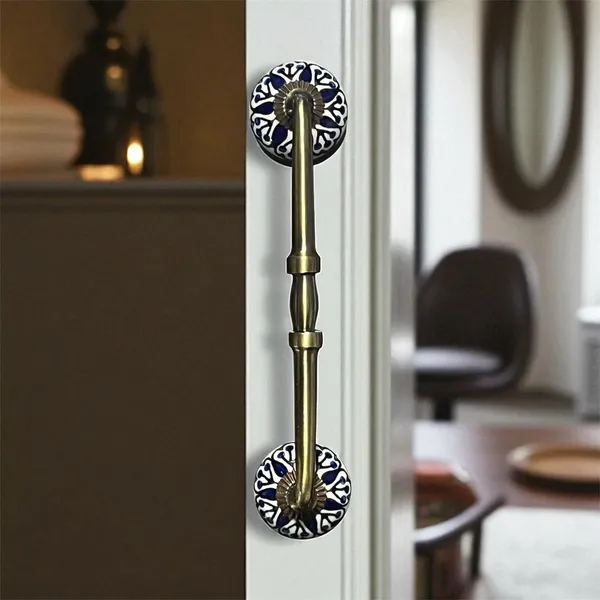 Ceramic_Door_Handle_Gold_Antique_Finish_-_(Size_10_Inch,_Hand_Painted)_-_Hole_to_Hole_8_INCH_(Pack_of_1_Handle)
