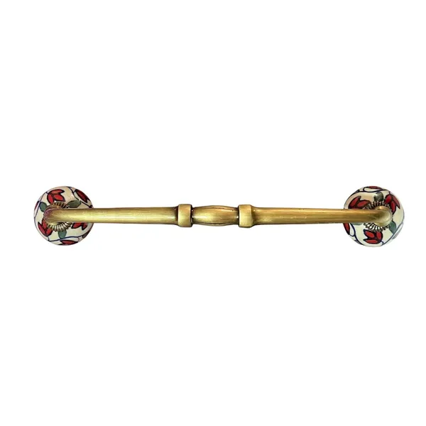 Ceramic_Door_Handle_Gold_Antique_Finish_-_(Size_10_Inch,_Hand_Painting)_-_Hole_to_Hole_8_INCH_(Pack_of_1_Handle)_