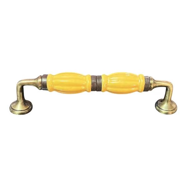 Ceramic_Door_Handle_Gold_Antique_Finish_-_(Size_7_Inch)_-_Pack_of_1_-_Hole_to_Hole_6_INCH_-_YELLOW