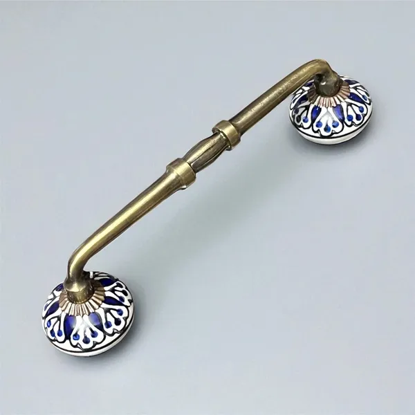 Ceramic_Door_Handle_Gold_Antique_Finish_-_(Size_8_Inch,_Hand_Painted)_-_Hole_to_Hole_6_INCH_(Pack_of_1_Handle)