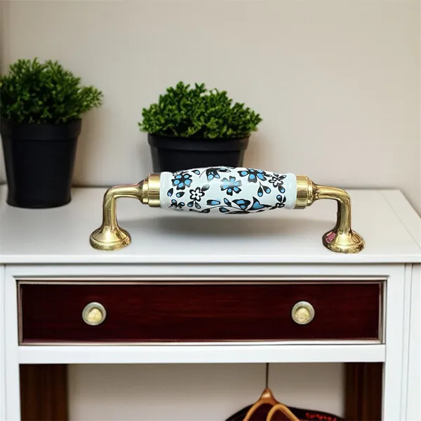 Ceramic_Door_Handle_-_BRASS_(Size_6_Inch)_BLUE_FLOWER_HAND_PAINTED