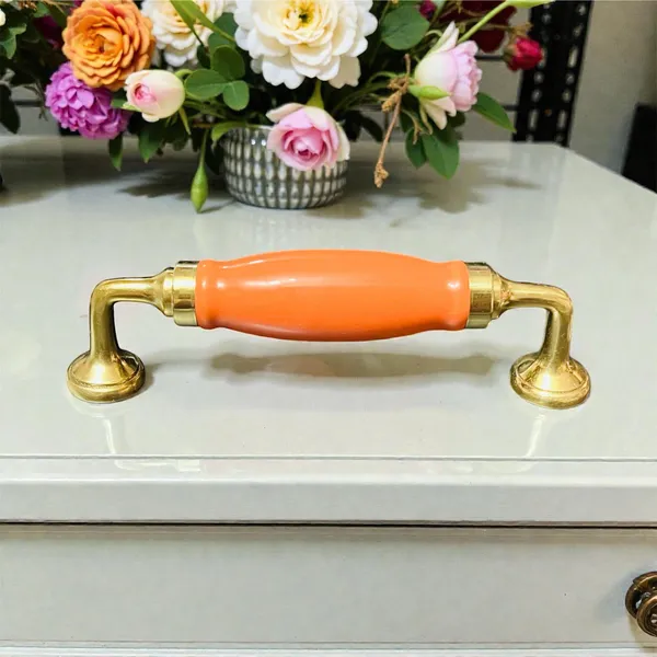 Ceramic_Door_Handle_-_BRASS__(Size_6_Inch)_(Orange_Plain)