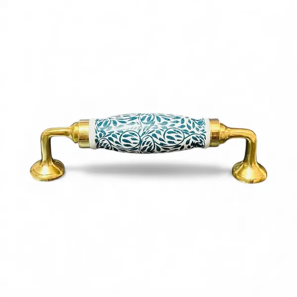 Ceramic_Door_Handle_-_BRASS__(Size_6_Inch)_-_GREEN_LEAF_