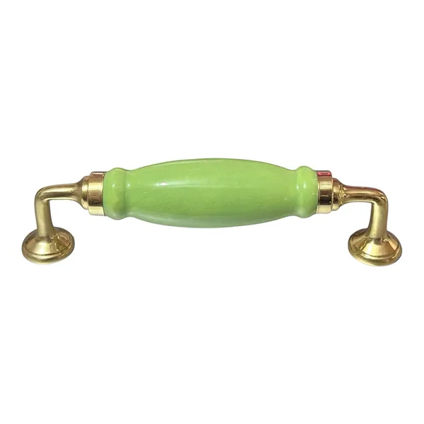 Ceramic_Door_Handle_-_Brass_(Size_6_Inch)_(Green_Plain)