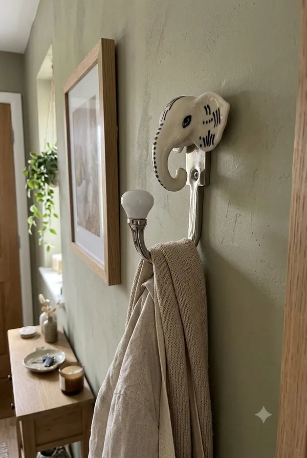 Ceramic_Metal_WALL_Mounted_Single_Elephant_Hook_Hanger_-_Silver_Finish_-Pack_of_2_(5_INCH)_