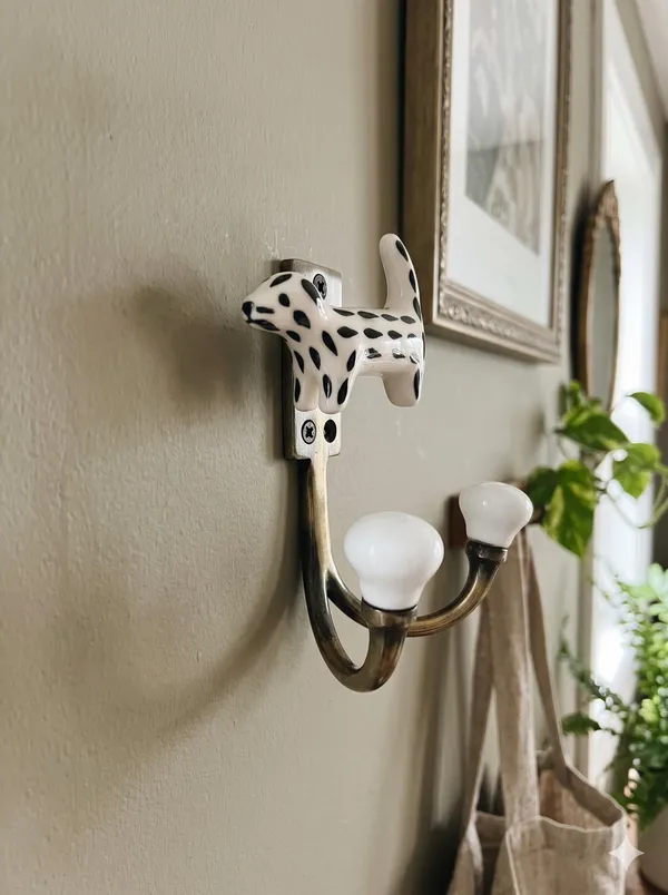 Ceramic_Metal_Wall_Mounted_Double_DOG_HOOK_-_Gold_Antique_(Size_5_Inch)_Pack_of_2
