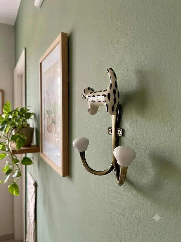 Ceramic_Metal_Wall_Mounted_Double_DOG_Hook_-_Gold_Antique_(Size_5_Inch)_Pack_of_2