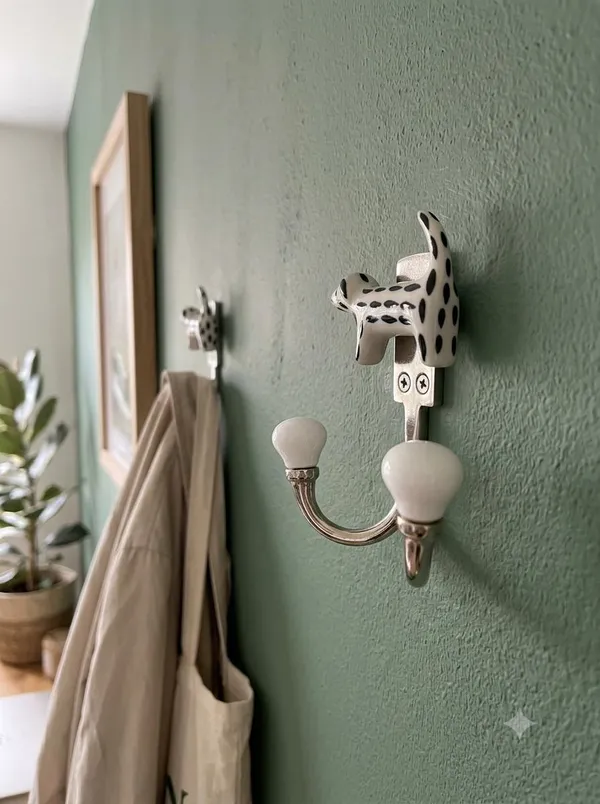 Ceramic_Metal_Wall_Mounted_Double_DOG_Hook_-_Silver_(Size_5_Inch)_Pack_of_2