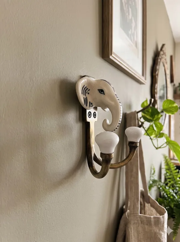 Ceramic_Metal_Wall_Mounted_Double_ELEPHANT_HOOK_-_Gold_Antique_(Size_5_Inch)_Pack_of_2