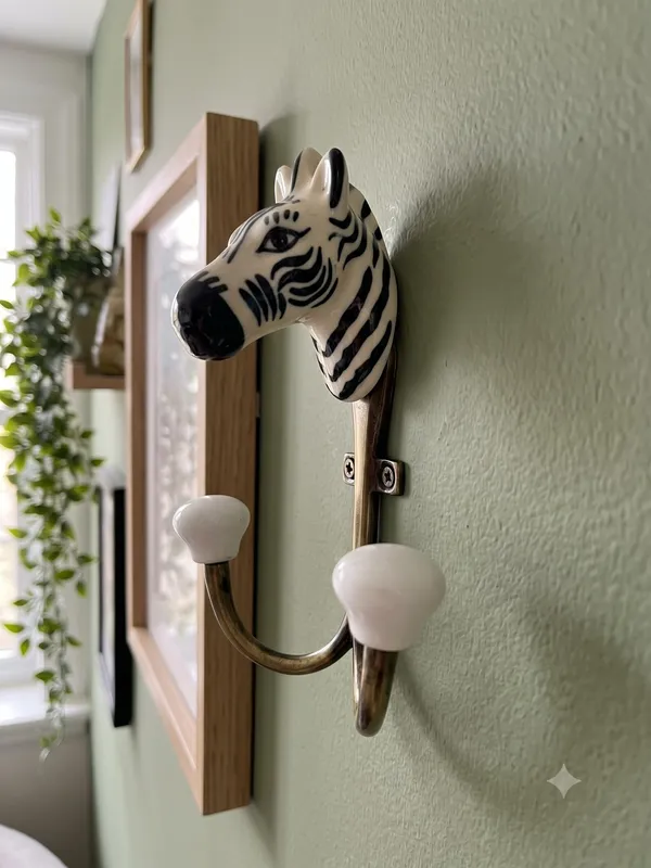Ceramic_Metal_Wall_Mounted_Double_HORSE_Hook_-_Gold_Antique_(Size_5_Inch)_Pack_of_2