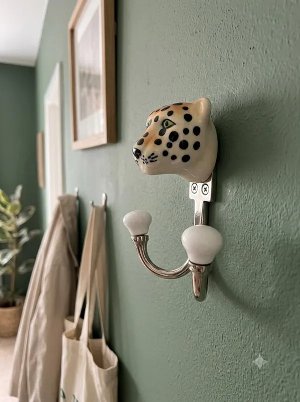Ceramic_Metal_Wall_Mounted_Double_LION_Hook_-_Silver_(Size_5_Inch)_Pack_of_2