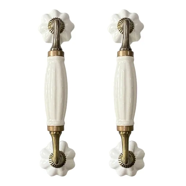 Ceramic_Door_Handle_Gold_Antique_Finish_-_(Size_8.5_Inch,_White)_-_Hole_To_Hole_6.5_Inch_(Pack_Of_1)