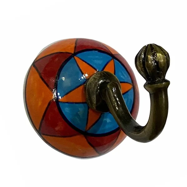 _Ceramic_Metal_Wall_Hook_Hanging_Clothes_Hat_Coat_Robe_Hangers_Metal_Hook_Door_Hook_Wall_Mounted_Single_Hook_Hanger_-_(Hand_Painted)_-_Size_3.5_Inch,_Gold_Antique_-_Pack_Of_2
