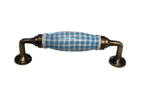 Bluish_Check__Ceramic_Door_Handle_Gold_Antique_Finish_-_Scratch_Proof_100%_(Size_6_Inch)