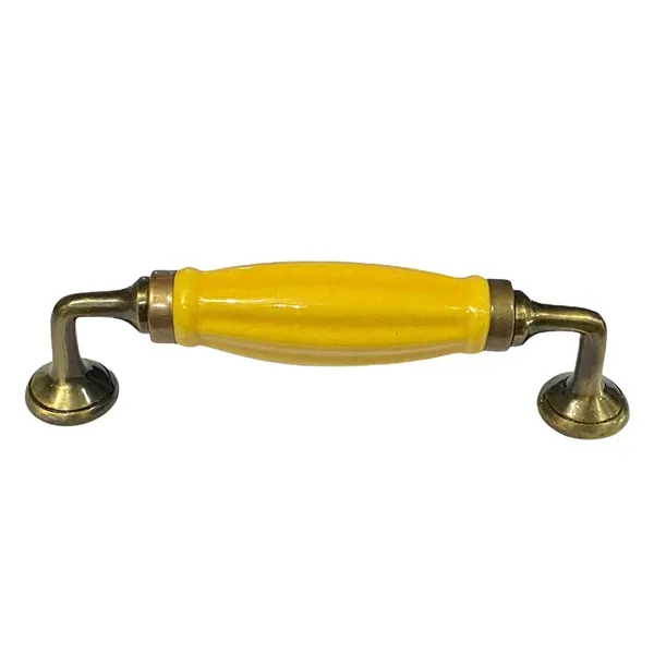 _Ceramic_Door_Handle_With_Gold_Antique_Finish_(Size_6_Inch,_Mustard)