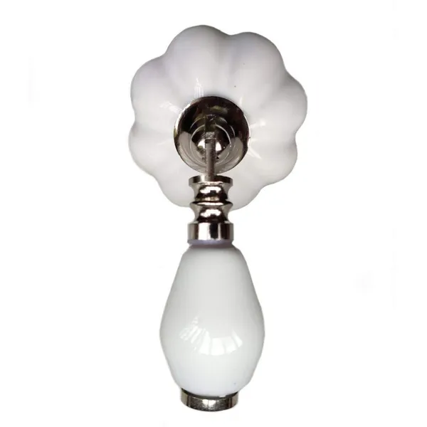 White_Silver_Ceramic_Door_Knob_White_Arch_Handle_Cabinet_Door_Pull_-_Gold_Antique_Finish_(Size_3_Inch)