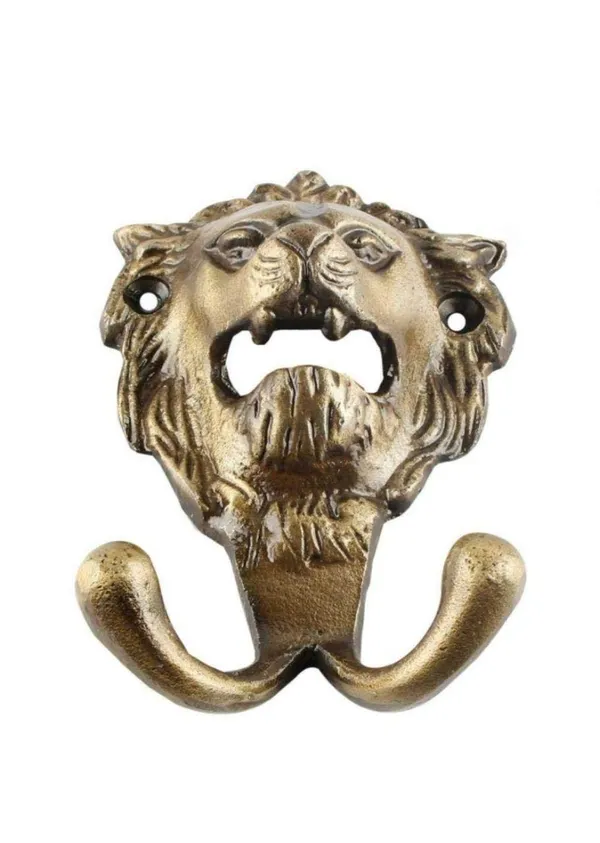 Lion_Metal_Wall_Hooks_Hanging_Clothes_Hat_Coat_Robe_Hangers_Metal_Single_Hook_Door_Hook_Wall_Mounted_Single_Hook_Hanger_-_Gold_Antique_Finish_(Size_5_Inch)