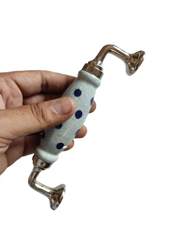 Silver_Blue_Crackle_Design_Ceramic_Door_Handle_Silver_Finish_-_Scratch_Proof_100%_(Size_6_Inch,_Flower_Hand_Painted)