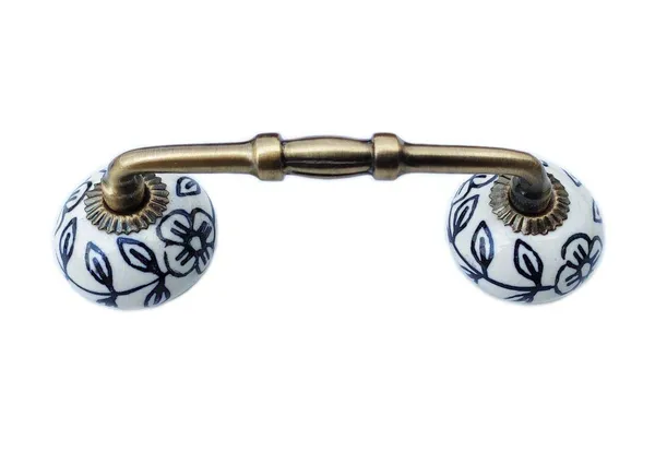 Ceramic_Door_Handle_Gold_Antique_Finish_-_(Size_6_Inch,_Flower_Hand_Painted)_-_Pack_Of_1