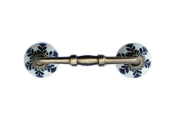 Ceramic_Door_Handle_Gold_Antique_Finish_-_(Size_6_Inch,_Flower_Hand_Painted)_hole_to_hole_4_inch_-_Pack_Of_1_handle
