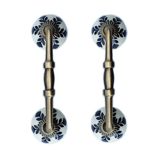 Ceramic_Door_Handle_Gold_Antique_Finish_-_(Size_6_Inch,_Flower_Hand_Painted)_hole_to_hole_4_inch_-_Pack_Of_1_handle