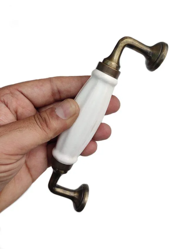 White_Ceramic_Door_Handle_With_Gold_Antique_Finish_(Size_6.25_Inch,_Black)_(Antique_White)