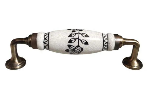 Crackle_Design_Ceramic_Door_Handle_Gold_Antique_Finish_-_Scratch_Proof_100%_(Size_6_Inch,_Flower_Hand_Painted)