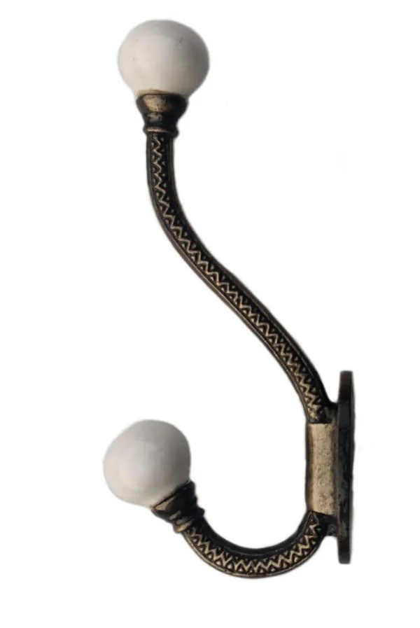 Ceramic_Metal_Wall_Hook_-_Gold_Antique_Finish,_White_(Size_6_Inch)_-_Pack_Of_1