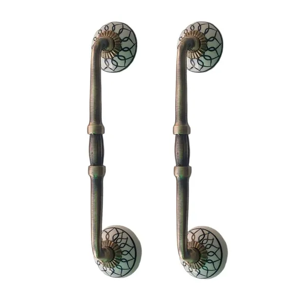 Ceramic_Door_Handle_Gold_Antique_Finish_-_(Size_8_Inch,_Flower_Hand_Painted)_-_Pack_Of_1