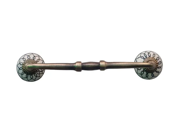 Ceramic_Door_Handle_Gold_Antique_Finish_-_(Size_8_Inch,_Flower_Hand_Painted)_-_Pack_Of_1