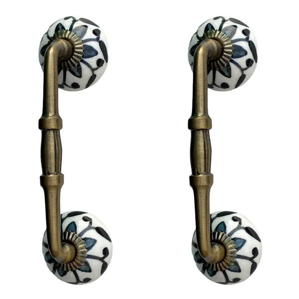 Ceramic_Door_Handle_Gold_Antique_Finish_-_(Size_6_Inch,_Flower_Hand_Painted)_Hole_To_Hole_4_Inch_-_Pack_Of_1
