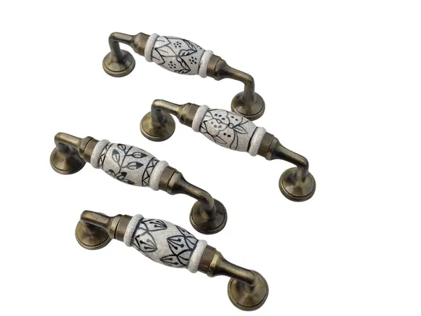 Ceramic_Crackle_Design_Door_Handle_Gold_Antique_Finish_-_Scratch_Proof_100%_(Size_5_Inch,_Hand_Painted)_Pack_Of_1