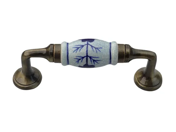 Blue_Hand_Painted_Ceramic_Crackle_Design_Door_Handle_Gold_Antique_Finish_-_Scratch_Proof_100%_(Size_5_Inch)_Pack_Of_1