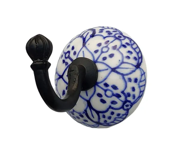Pack_of_2_10._Hand_Painting_-_Ceramic_Metal_Wall_Hook/Single_Hook_Hanger_-_Black_Hand_Painted_(Size_3.5_Inch,_Black)_(10._Hand_Painting_-_)