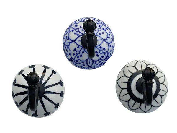 Pack_of_2_11._Hand_Painting_-_Ceramic_Metal_Wall_Hook/Single_Hook_Hanger_-_Black_Hand_Painted_(Size_3.5_Inch,_Black)_(11._Hand_Painting_-_)