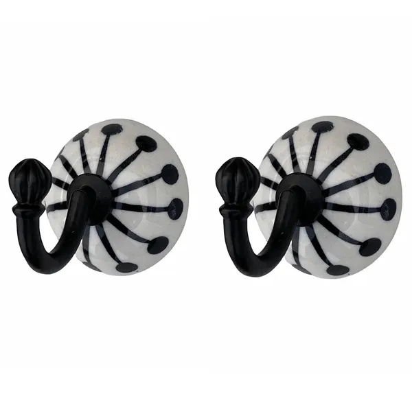 Pack_of_2_12._Hand_Painting_-_Ceramic_Metal_Wall_Hook/Single_Hook_Hanger_-_Black_Hand_Painted_(Size_3.5_Inch,_Black)_(12._Hand_Painting_-_)