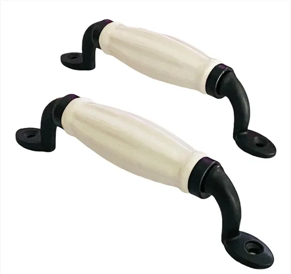 White_Ceramic_Door_Handle_Black_Finish_-_(Size_6_Inch,_White)