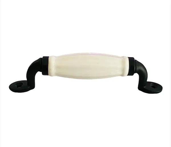 White_Ceramic_Door_Handle_Black_Finish_-_(Size_6_Inch,_White)