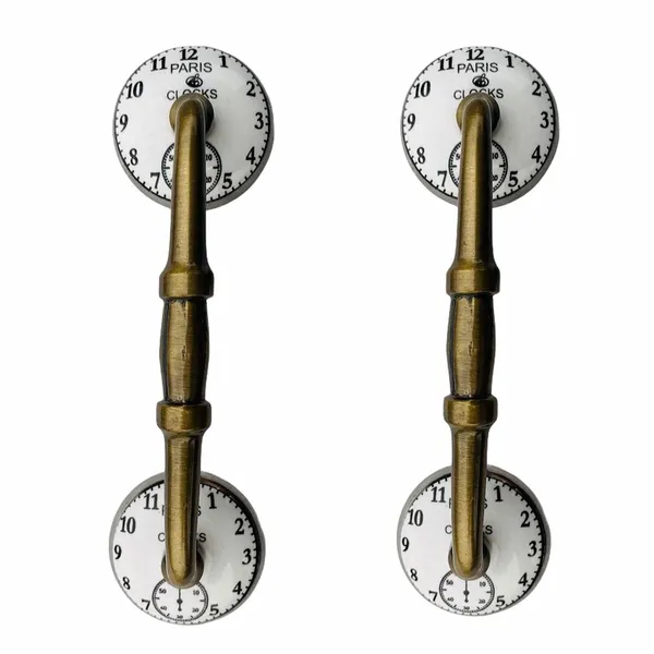 Ceramic_Door_Handle_Gold_Antique_Finish_-_(Size_6_Inch,_Watch_Design)_-_Pack_Of_1