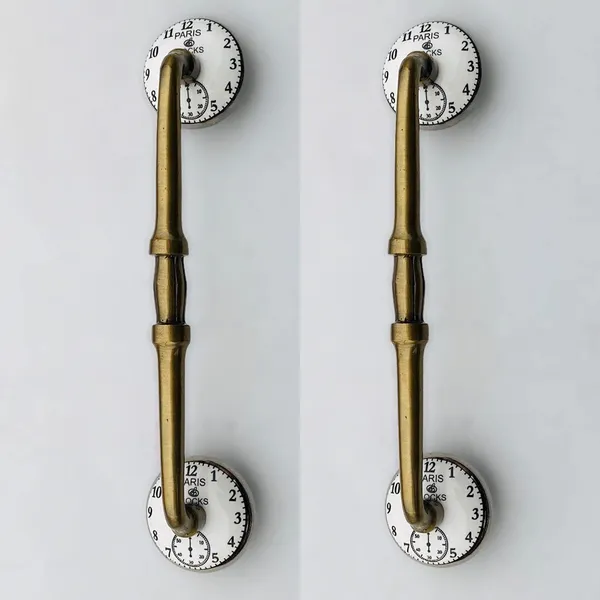 Ceramic_Door_Handle_Gold_Antique_Finish_-_(Size_10_Inch,_Watch_Design)_-_Hole_To_Hole_8_Inch_(Pack_Of_1)